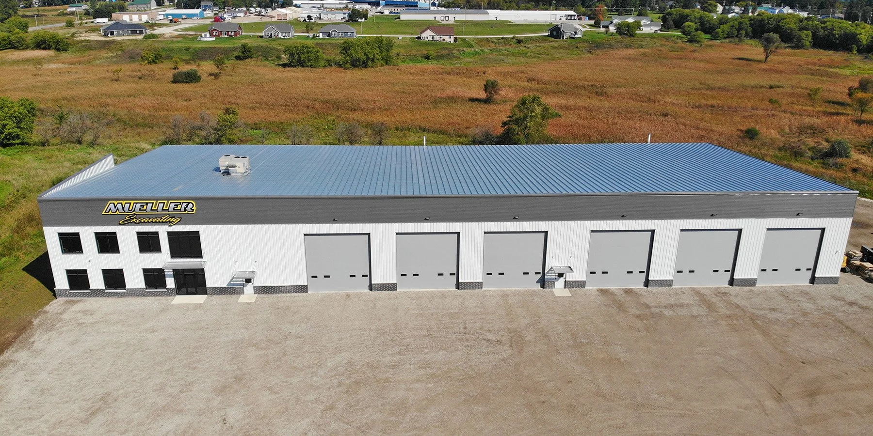 Redhawk Metal Buildings in Wisconsin constructed this maintenance/service building for an excavation company