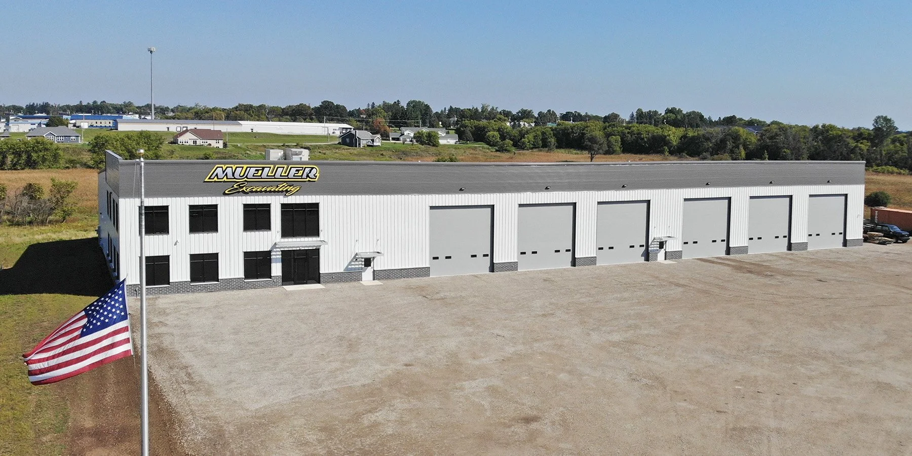 Excavation company's maintenance & service building in Wisconsin by Redhawk Metal Buildings 