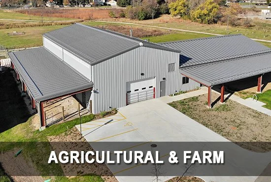 Agricultural, livestock, farm equipment service & storage metal buildings