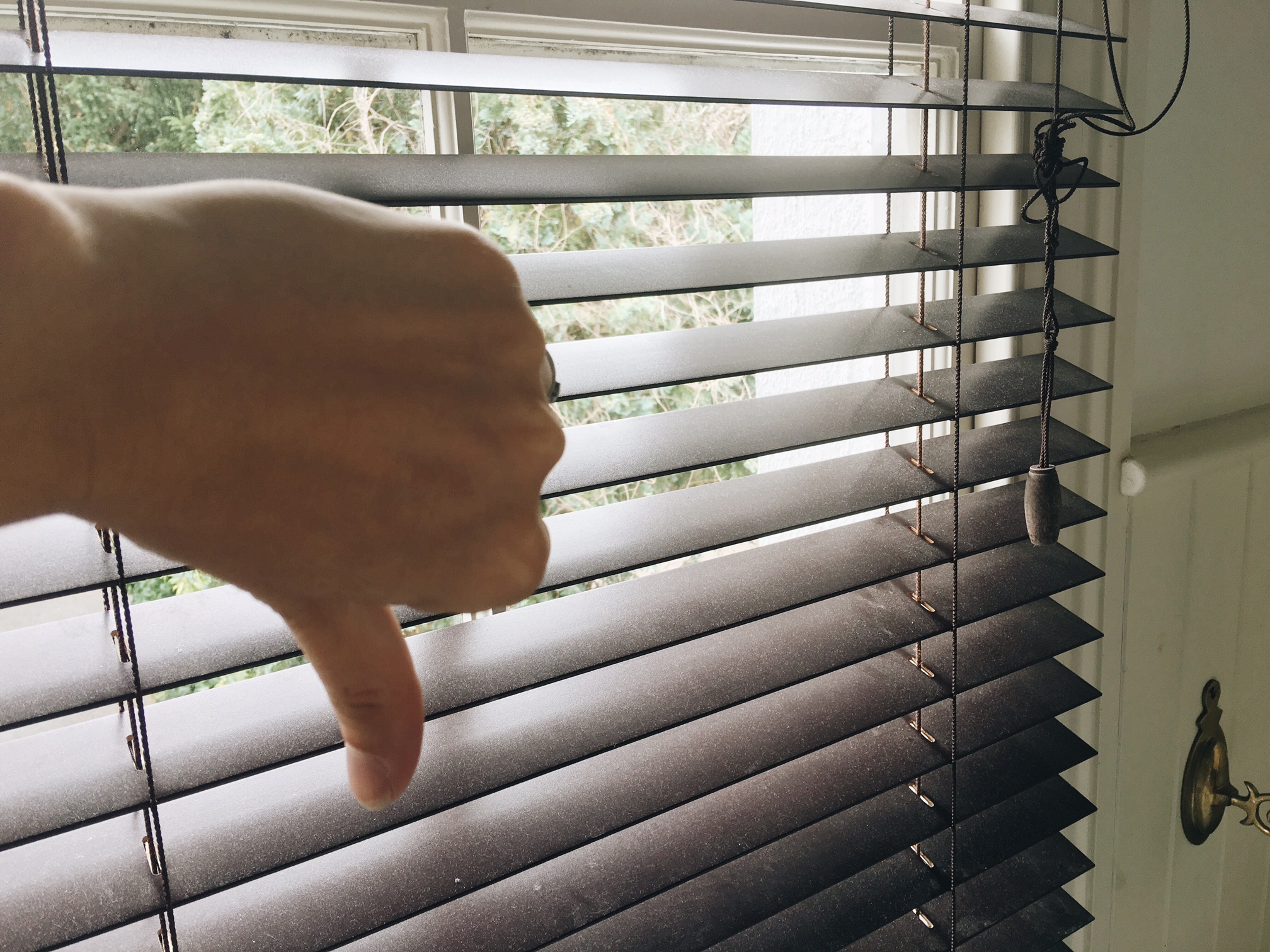I hated these dirty, dangerous, tangled crummy brown blinds!