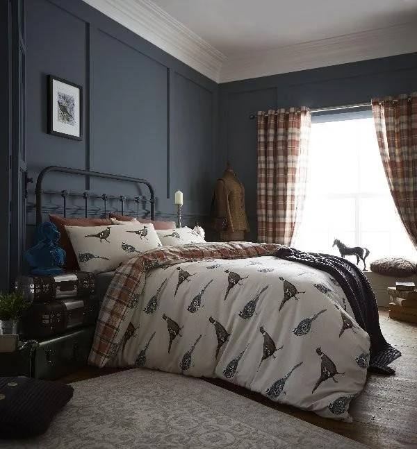Heritage Country Birds duvet cover set by the Yorkshire Linen Co.