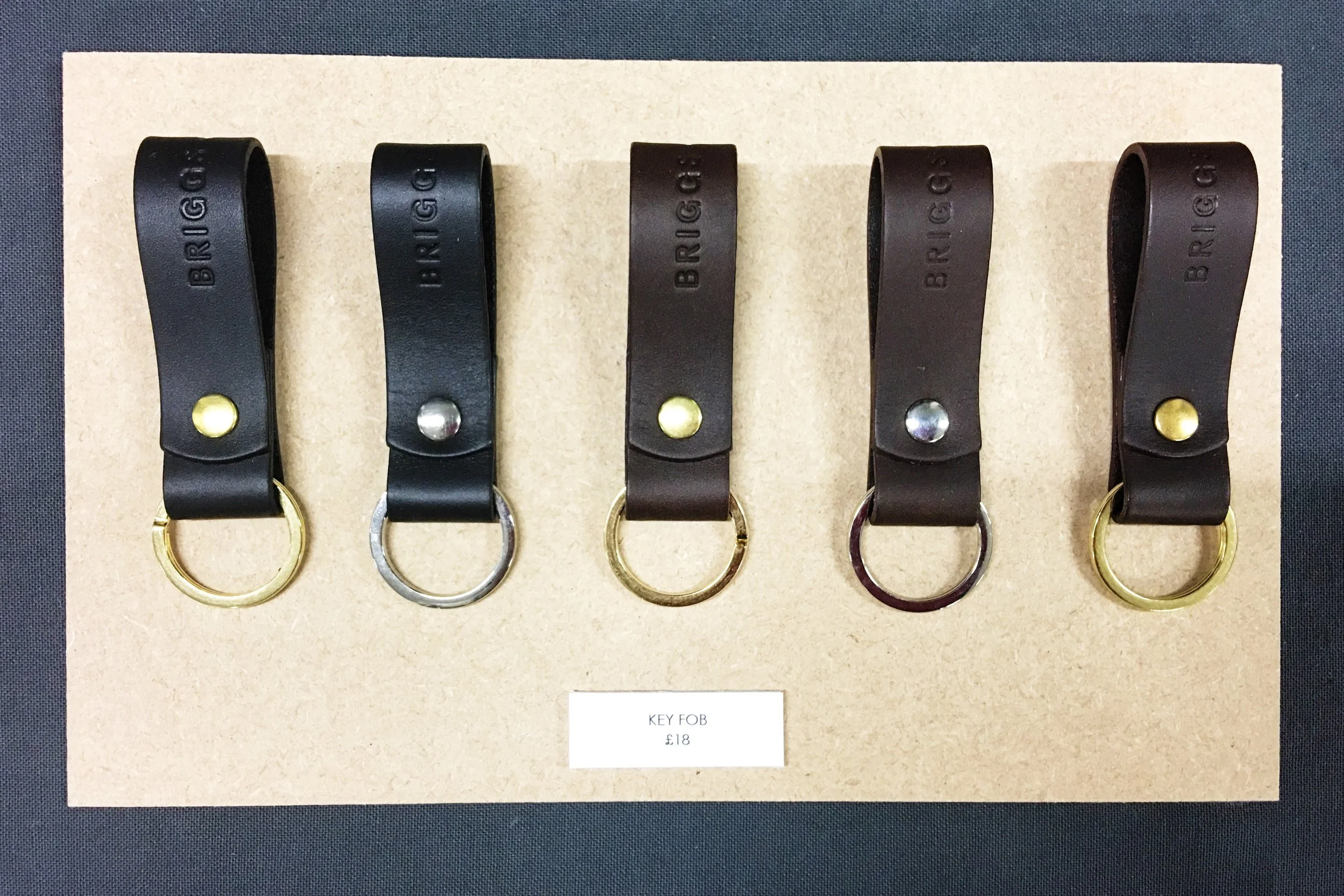 Headphone tidy and key fobs, both Briggs + Shears , made with hand-held tools in London.