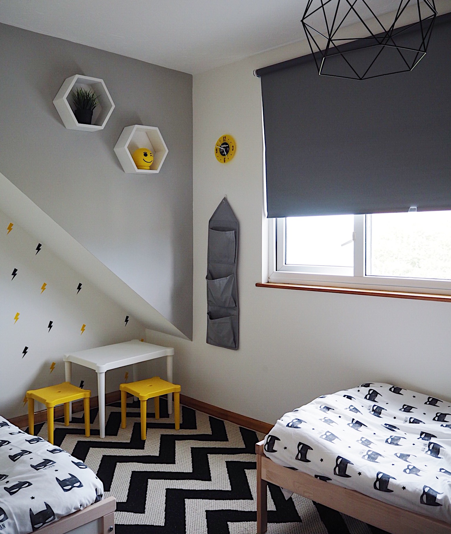 boys grey and white bedroom