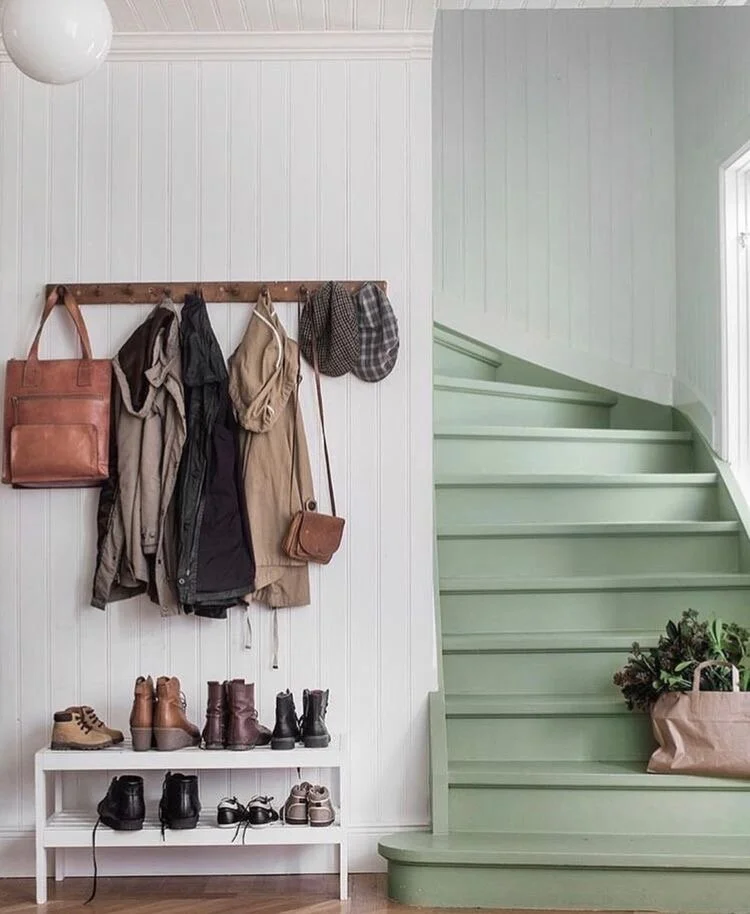 There couldn’t be a better colour picked for these stairs. Photo credit: @paintedgreenwithenvy