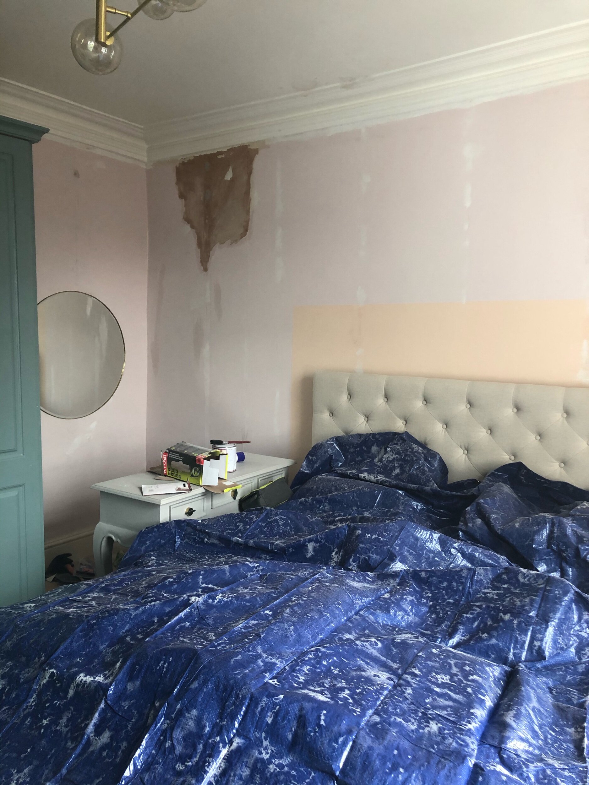 How the room looked the week we went into lockdown in England .
