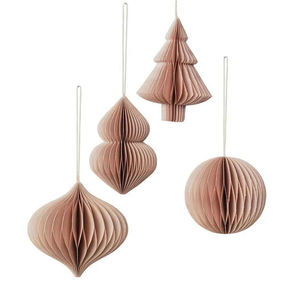 Set of 4 Broste Copenhagen decorations, £24, Folk Interiors.