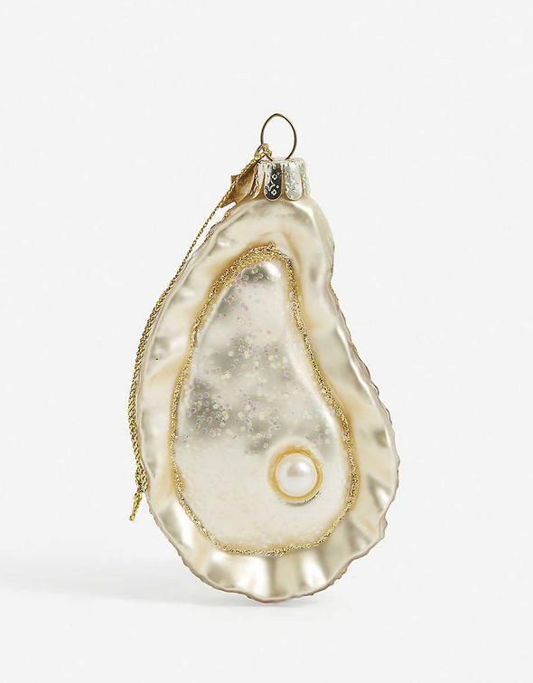 Oyster Christmas tree ornament 10cm, £16, Selfridges.