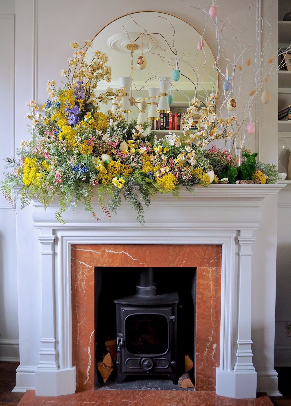 Mantel with Flowers