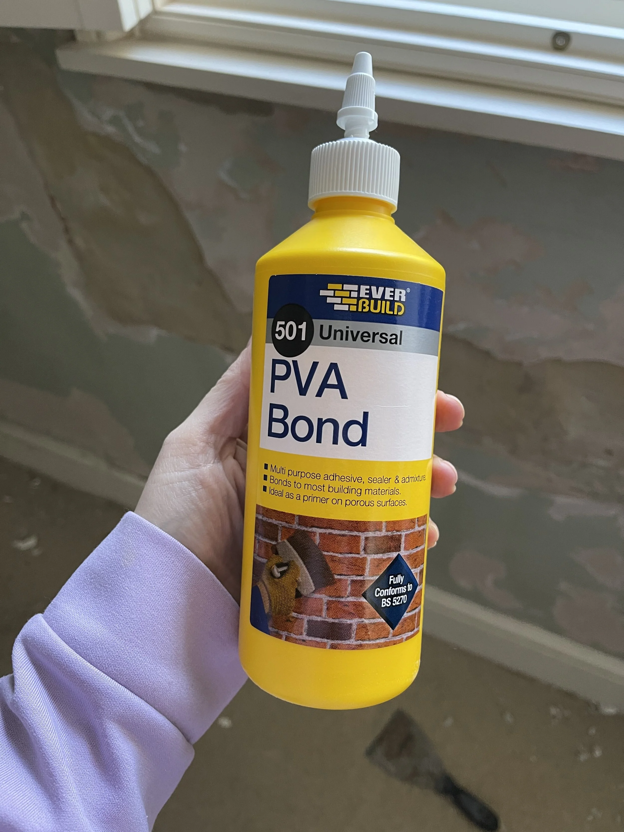 I used Ever Build PVA Bond to prime my unsound surface area.