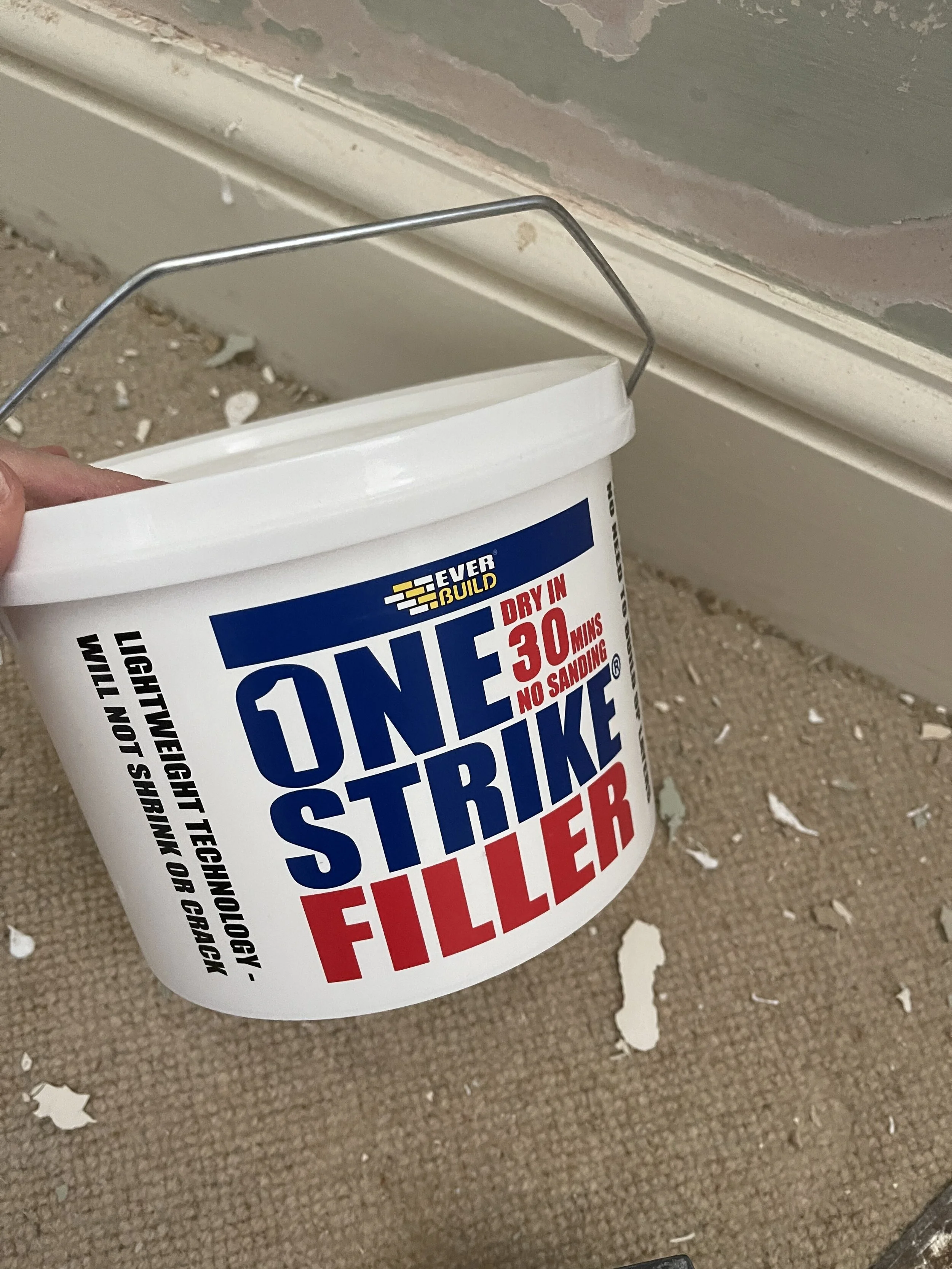 I used Ever Build One Strike Filler to rebuild my wall.