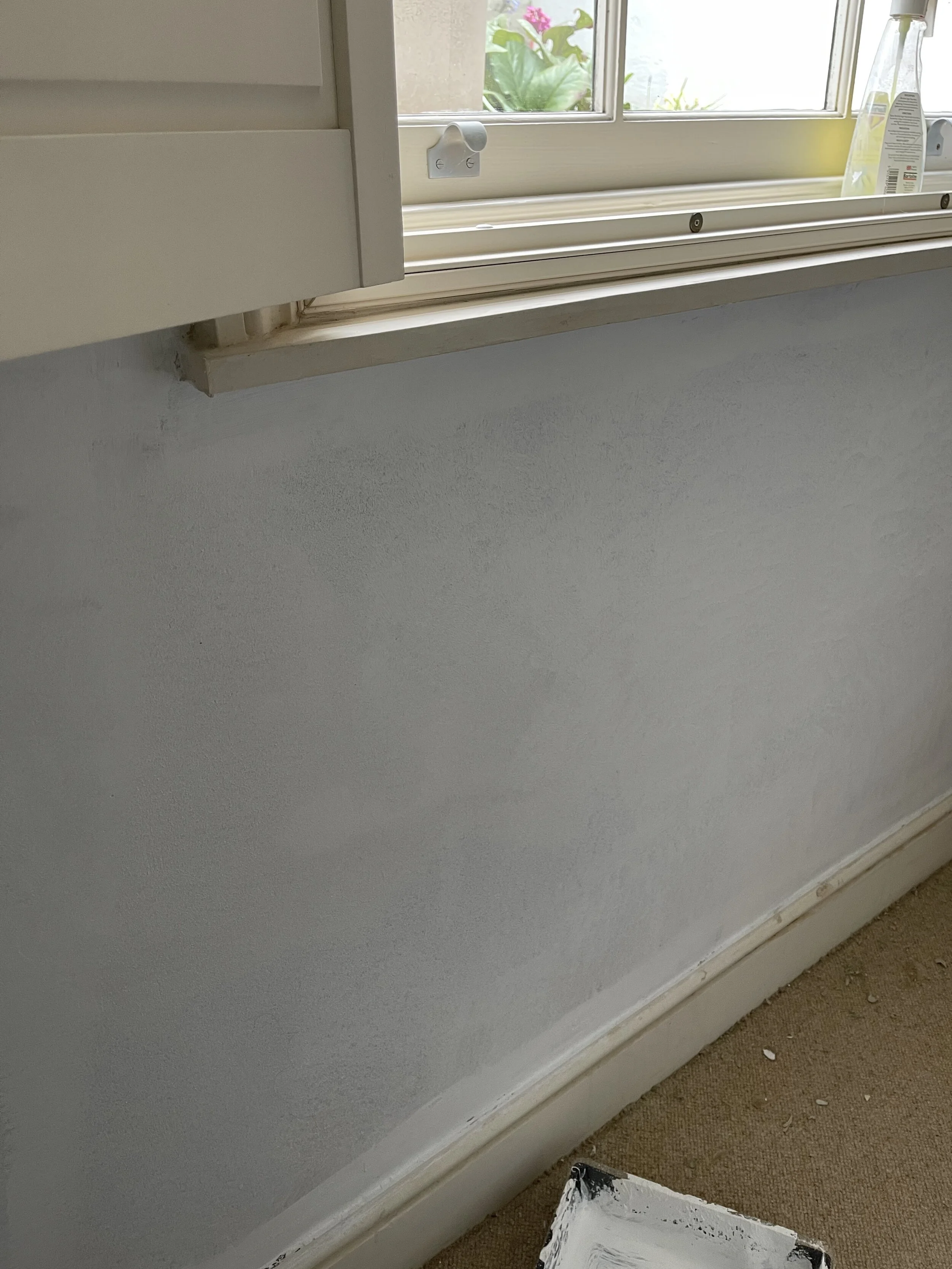 The wall all filled and primed!