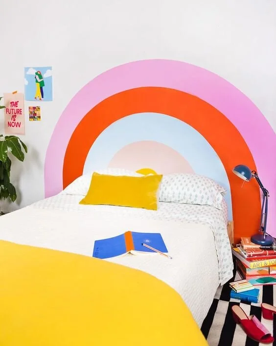 Why not create a DIY headboard with leftover paint like The House That Lars Built