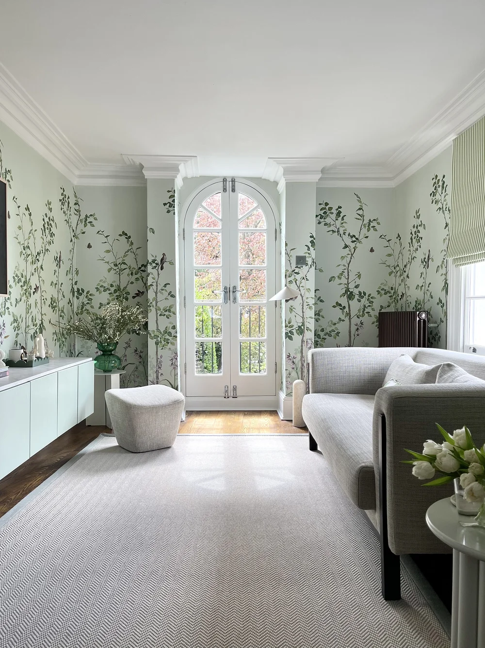 How I Created A Sophisticated Living Room Using Green Botanical ...
