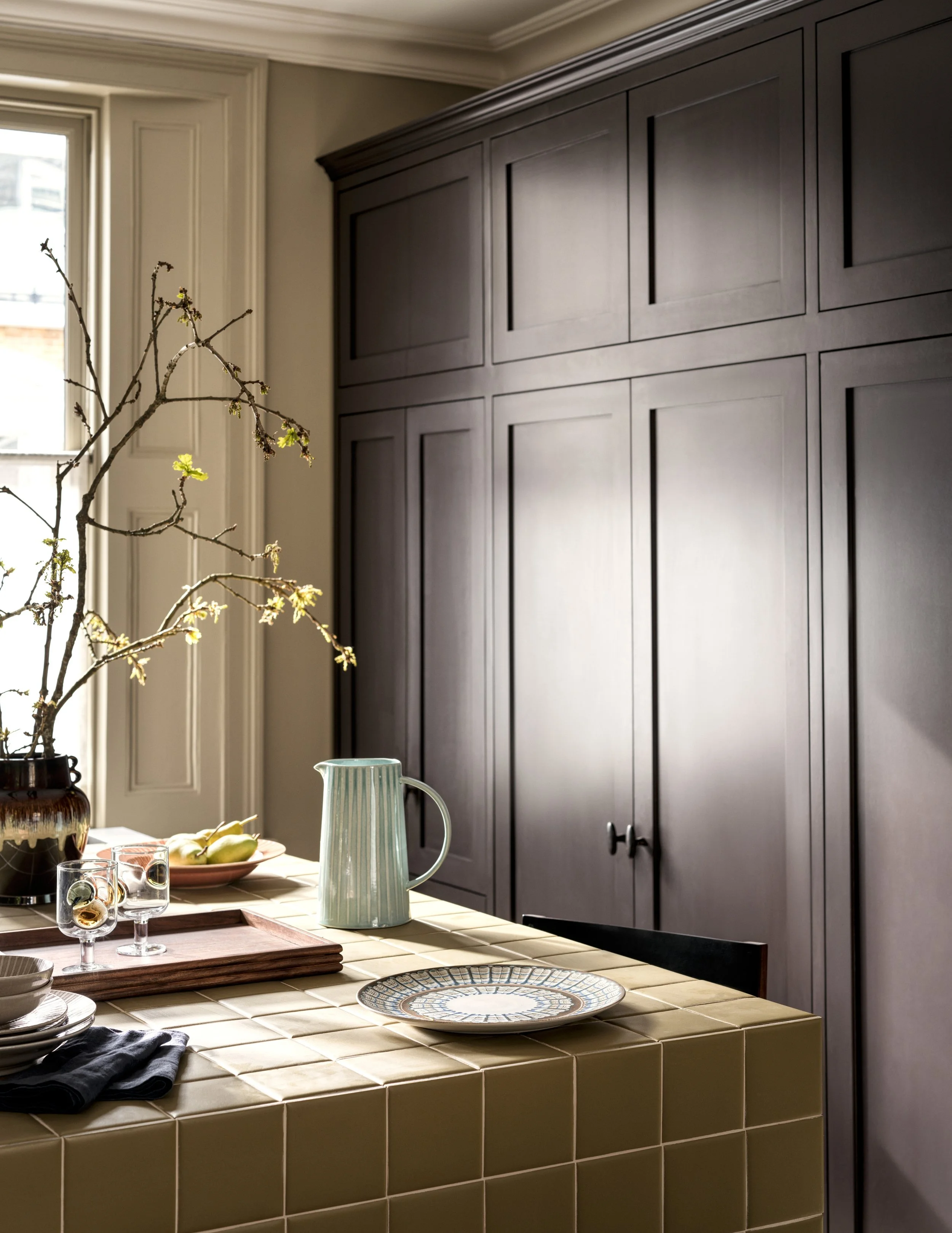 modern brown kitchen cabinets