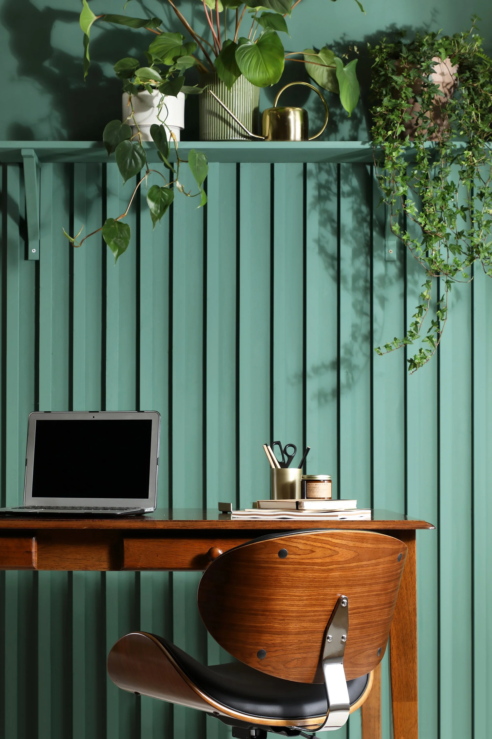 sage green home office