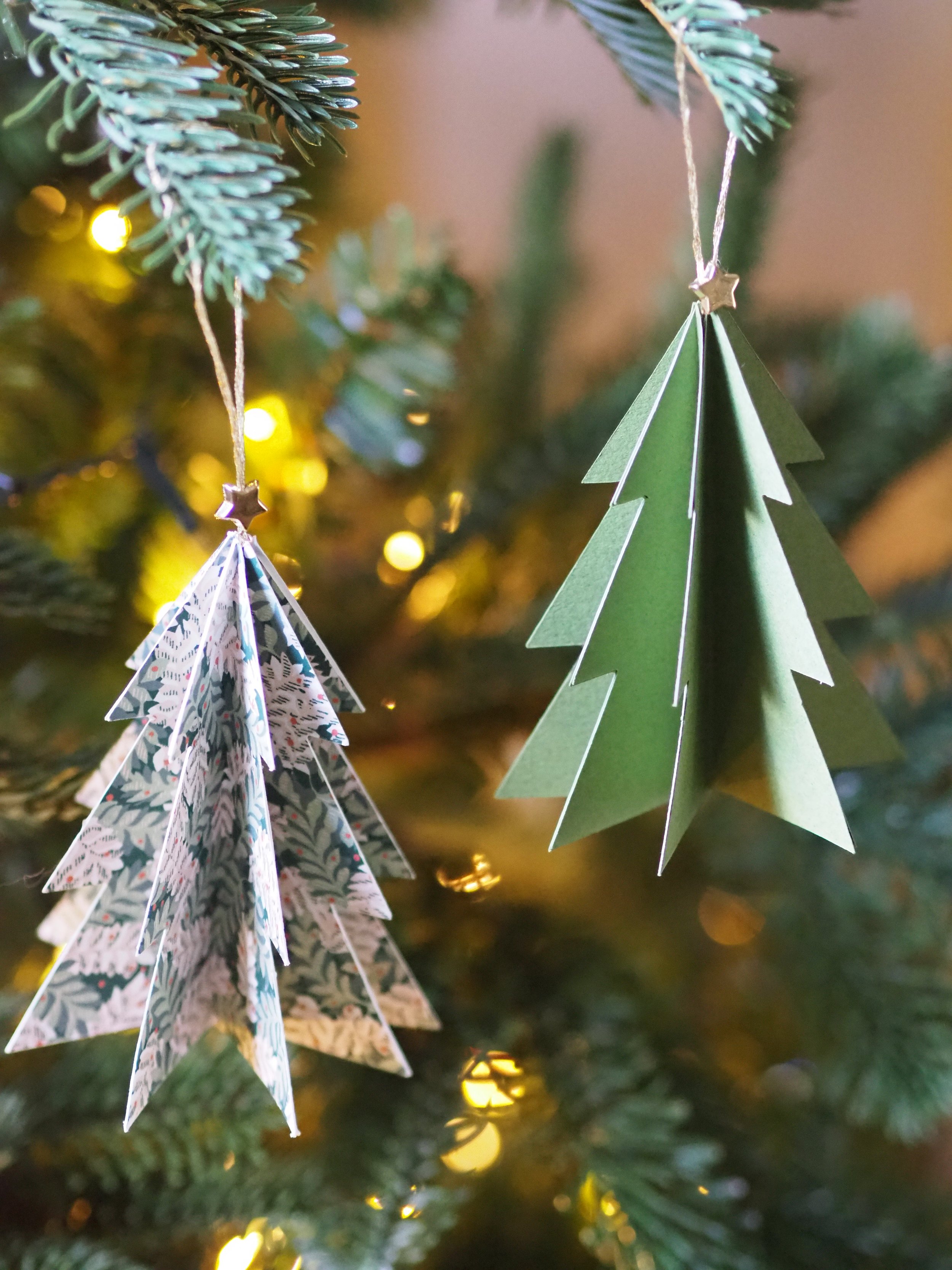paper craft tree baubles