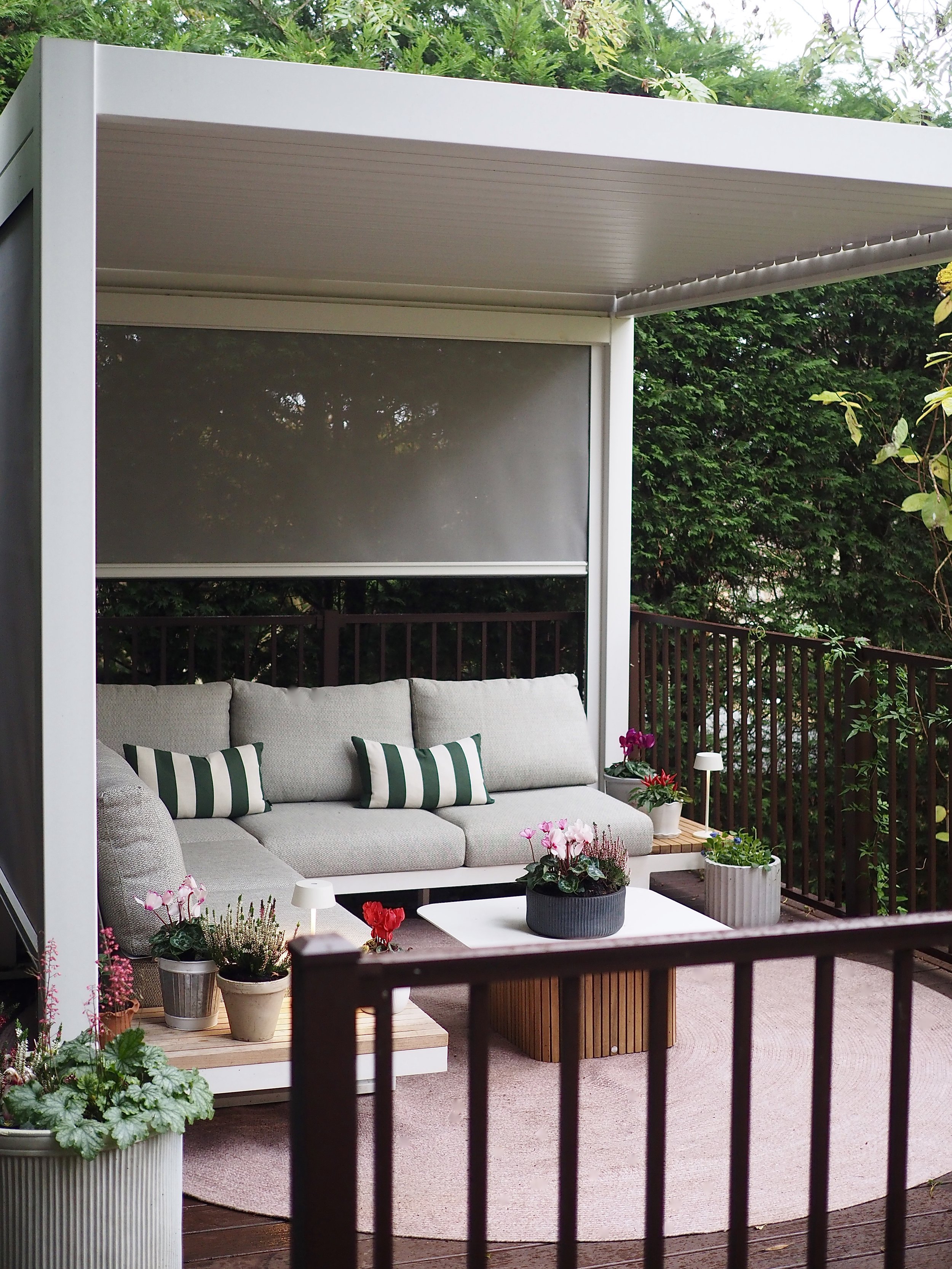 metal white pergola weatherproof