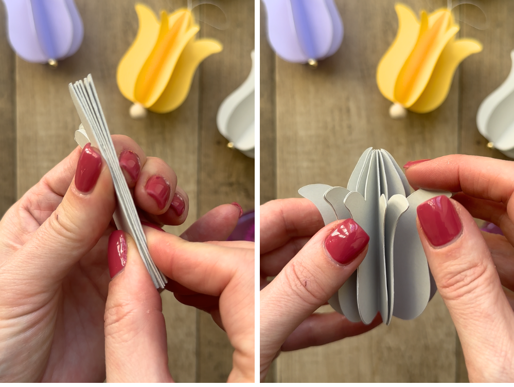 how to make tulip head paper decorations