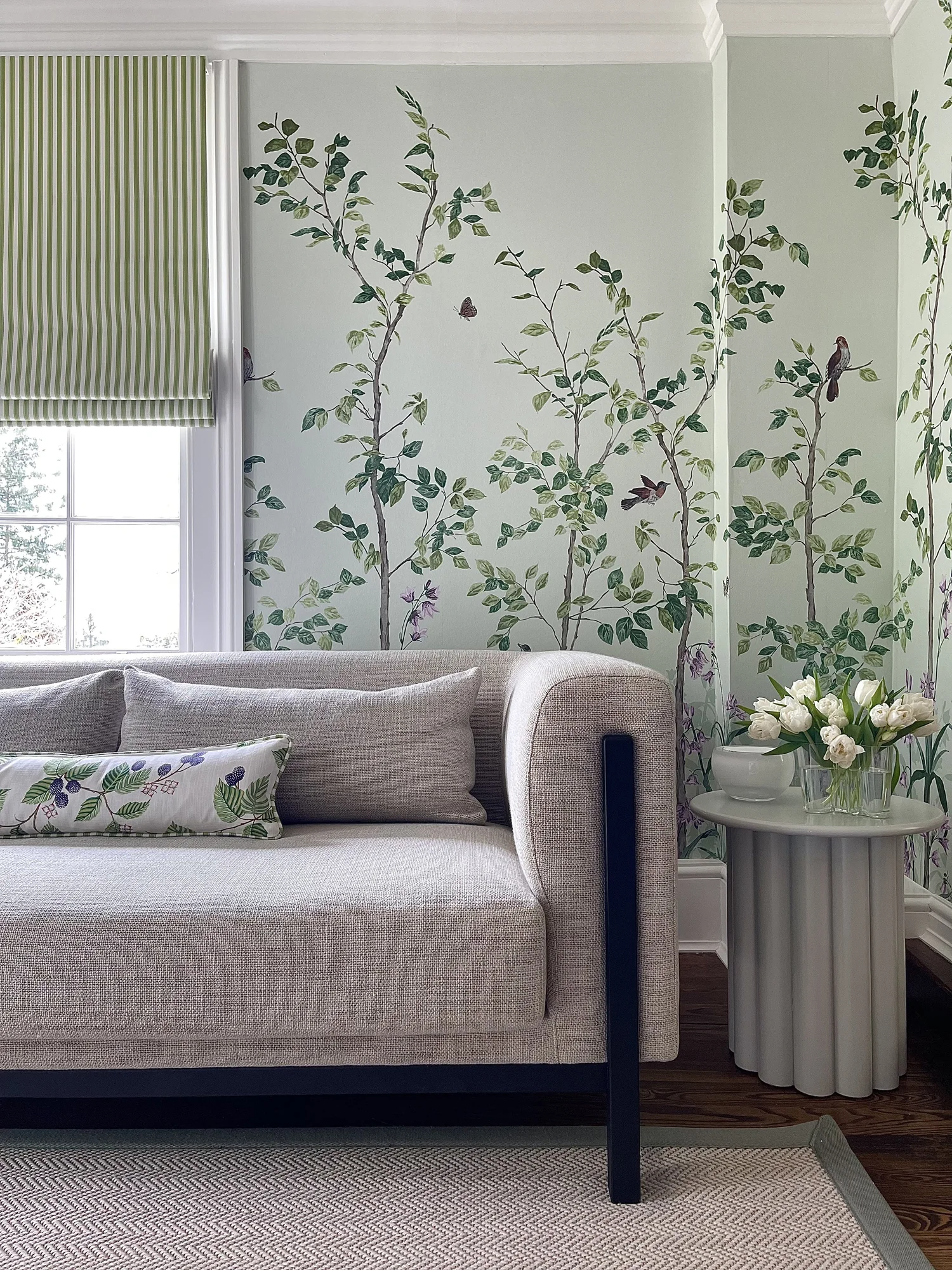 How I Created A Sophisticated Living Room Using Green Botanical ...