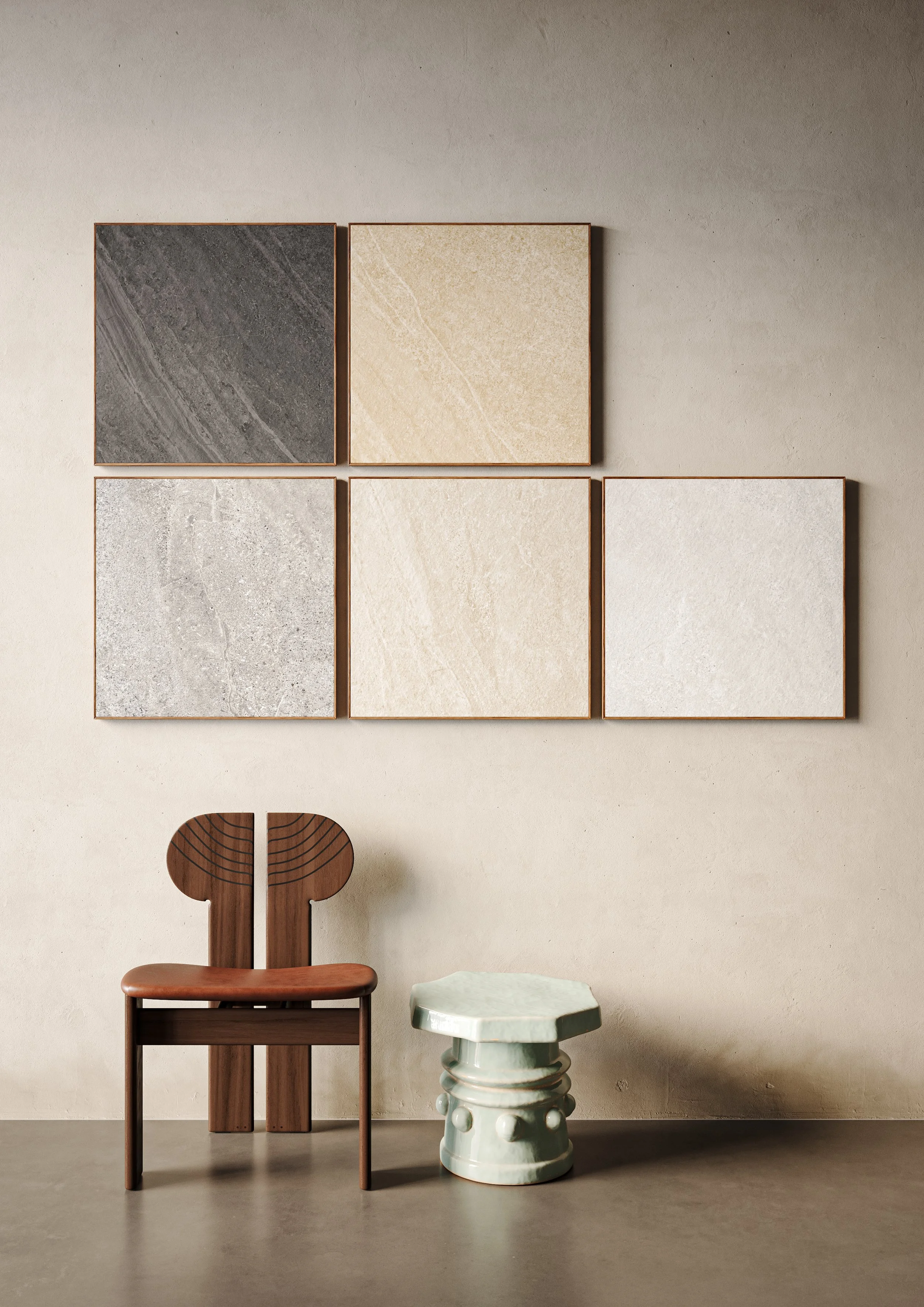 The 5 colourways of Saxum, the new stone-effect tile collection from Casalgrande Padana