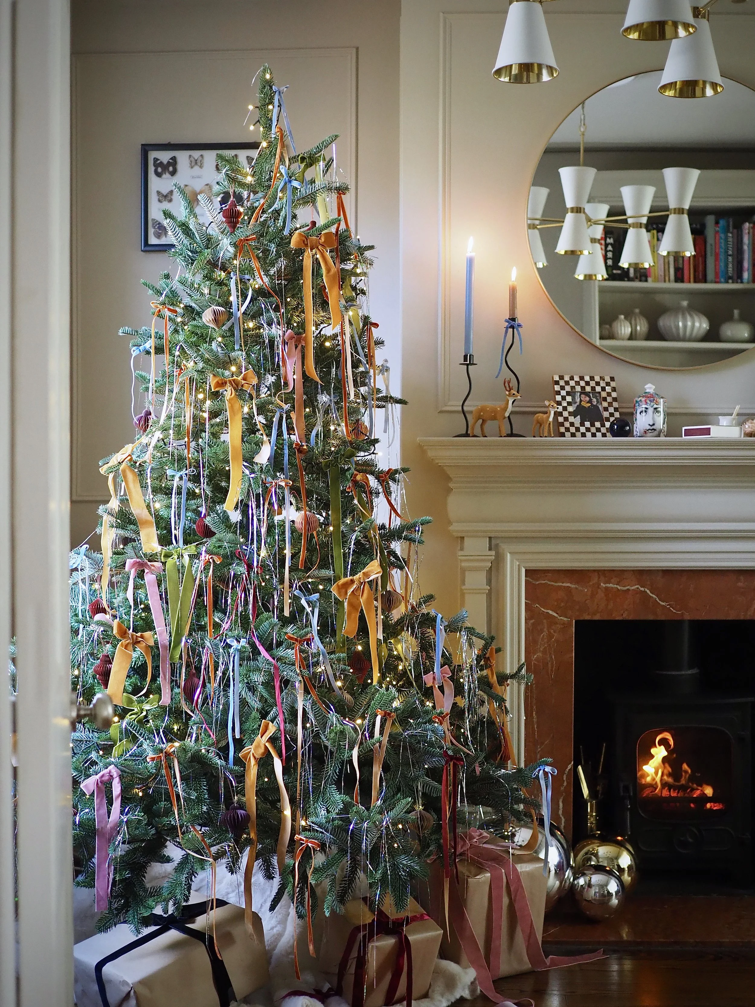 colourful ribbon Christmas tree