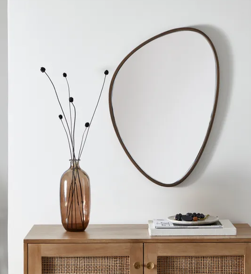 Ornica small organic shaped mirror, brass, La Redoute Interieurs
