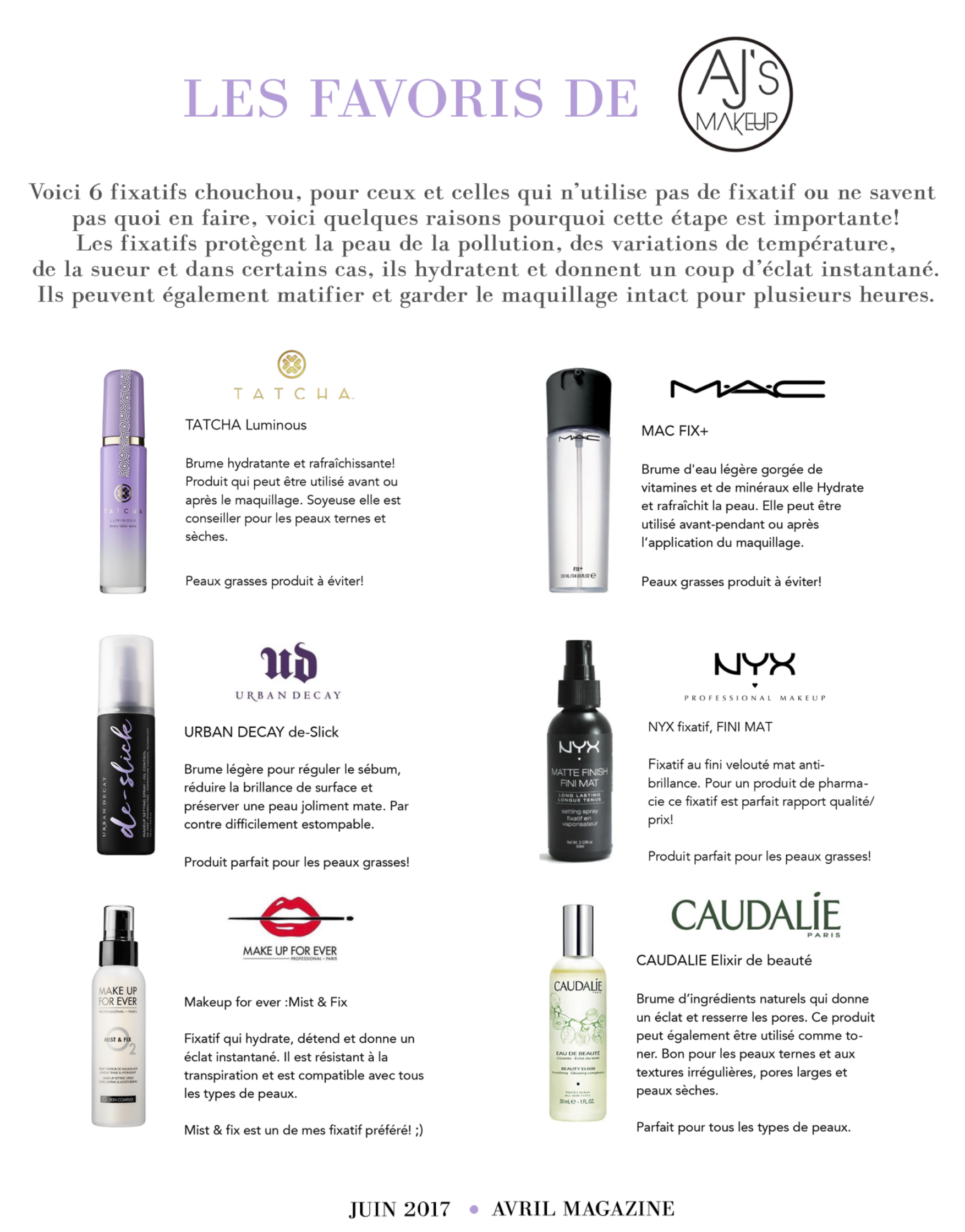 Chronique Beauté - À chacun son fixatif maquillage