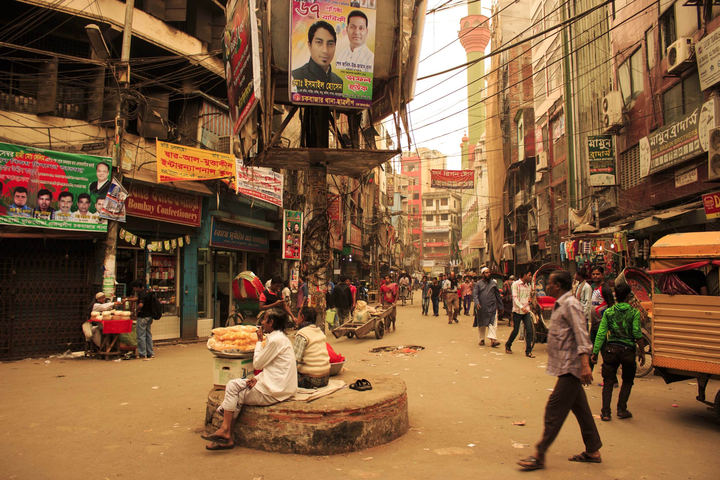   While in Dhaka in 2015 I traveled around the city, predominately by rickshaw because it enabled me to see everything while traveling and is of ten the quickest way  to travel because of traffic. It also handily enabled me to take pictures as my cou