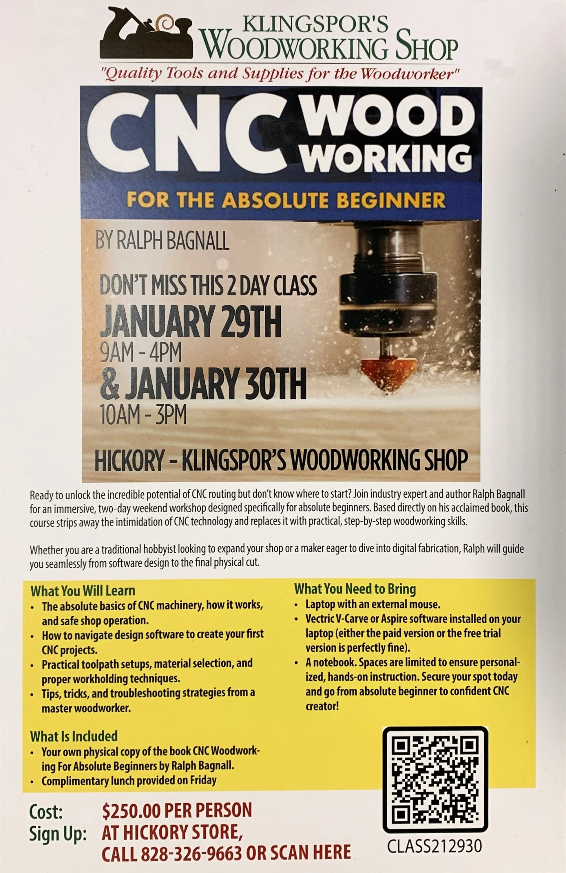 CNC Class at Klingspor Hickory