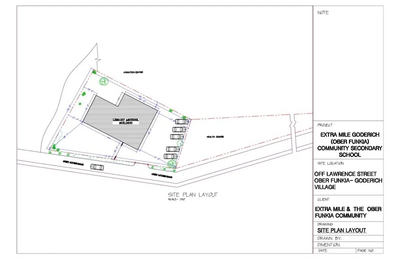 Plan of Extra Mile School location in Ober Funkia.