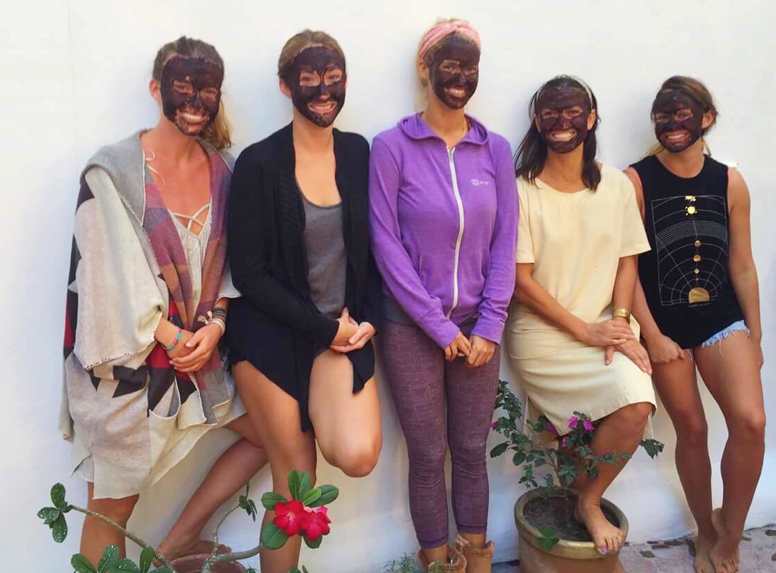 Home made cacao facials.