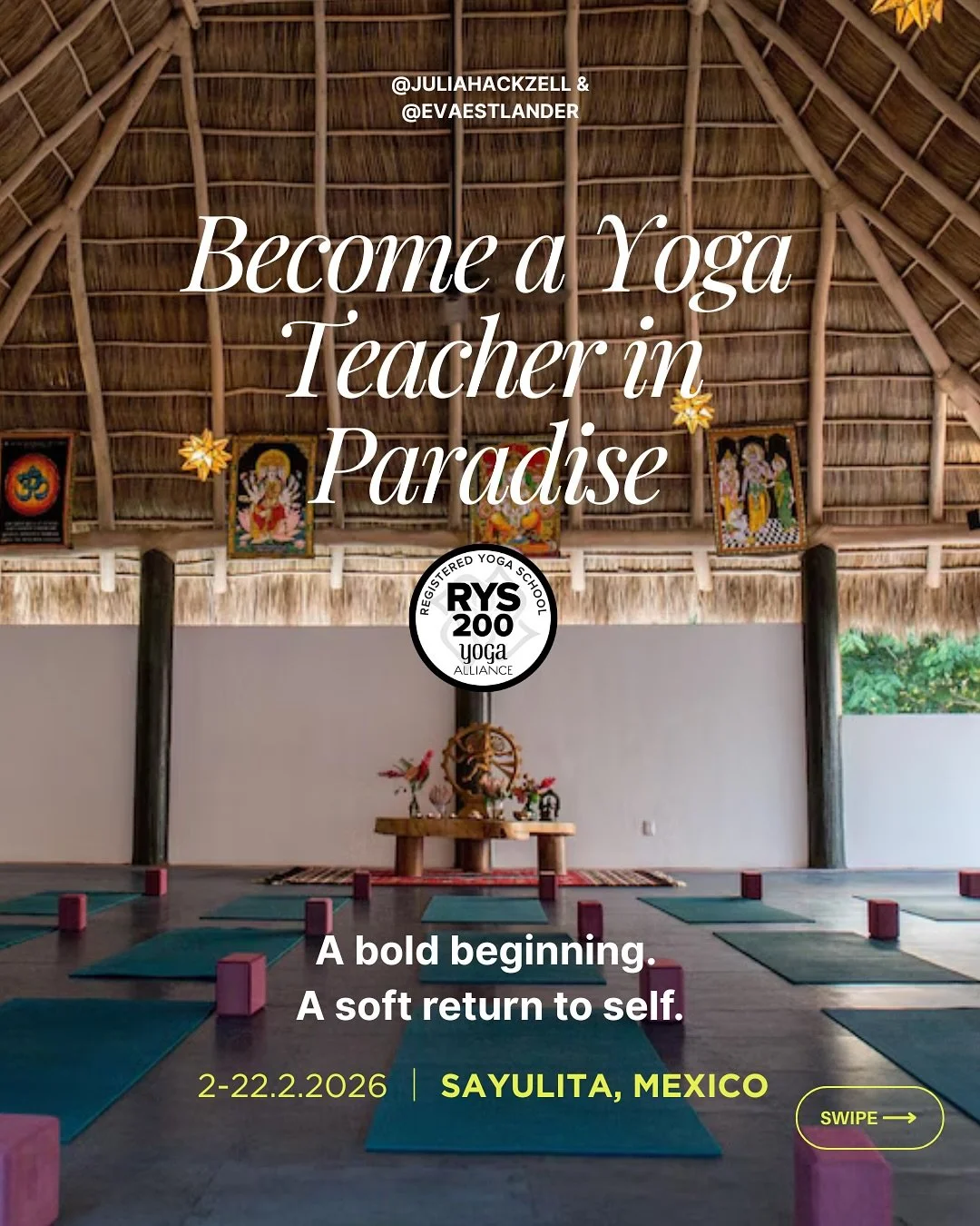 ✨ This is your sign ✨

If you&rsquo;ve been feeling the pull to deepen your practice, share your voice, and step into your role as a teacher - this is it.

Our 200HR Yoga Teacher Training in Sayulita is calling.
A sacred 3-week immersion where yoga, 