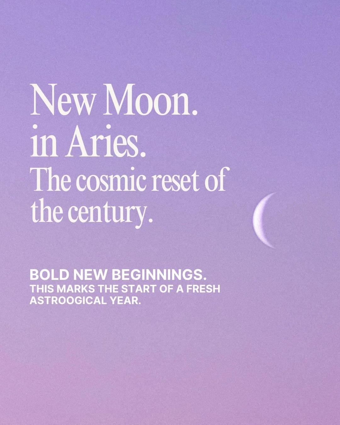 Today, April 17 is the Aries New Moon, and this is one new moon not to miss 🌑 

We are officially in a Universal Year 1 -the beginning of a new 9-year chapter. Combine that with the first sign of the zodiac and a New Moon, and you have a massive &ld