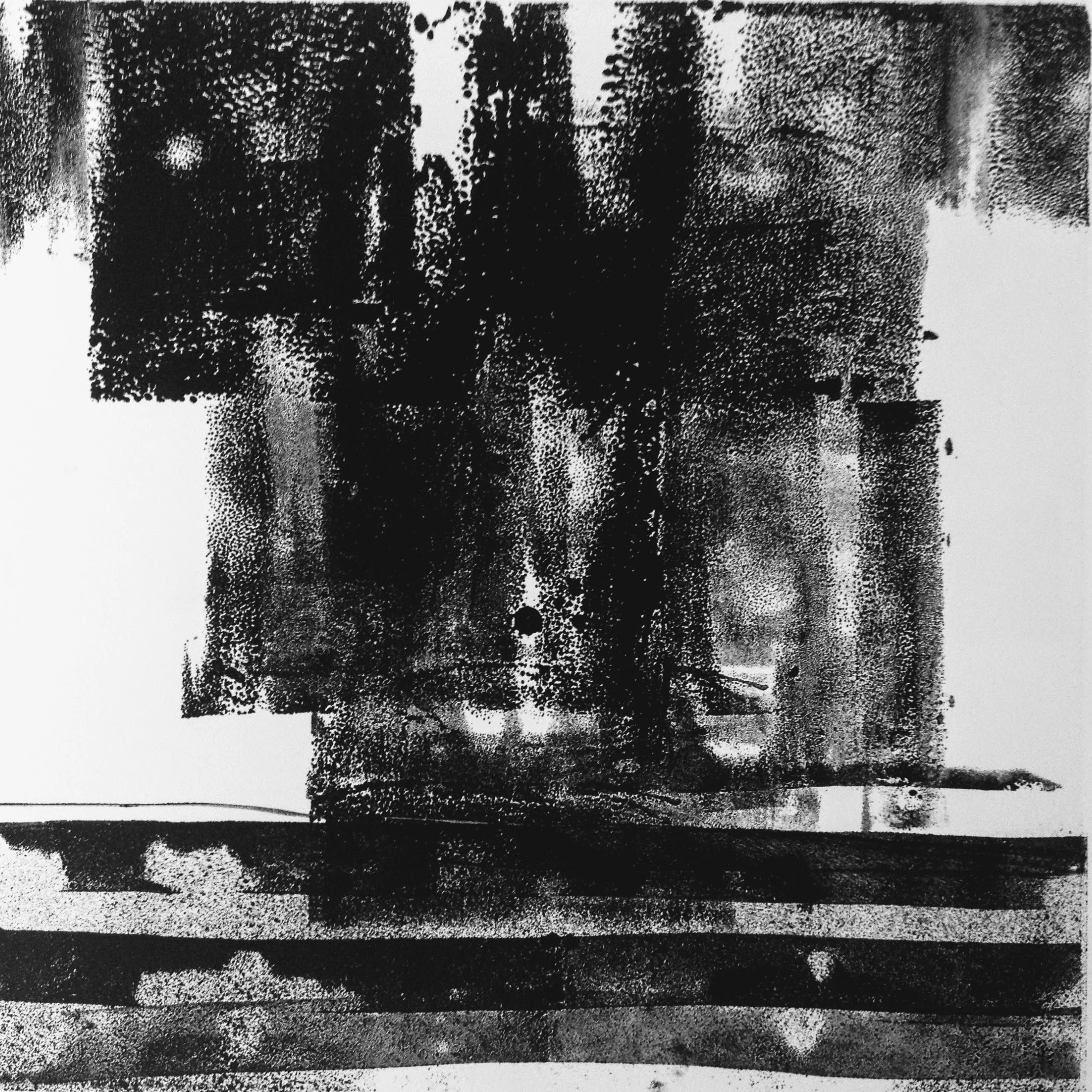 Dark Skies IV, monotype, 2017, 300x300mm, 250gm Somerset Satin
