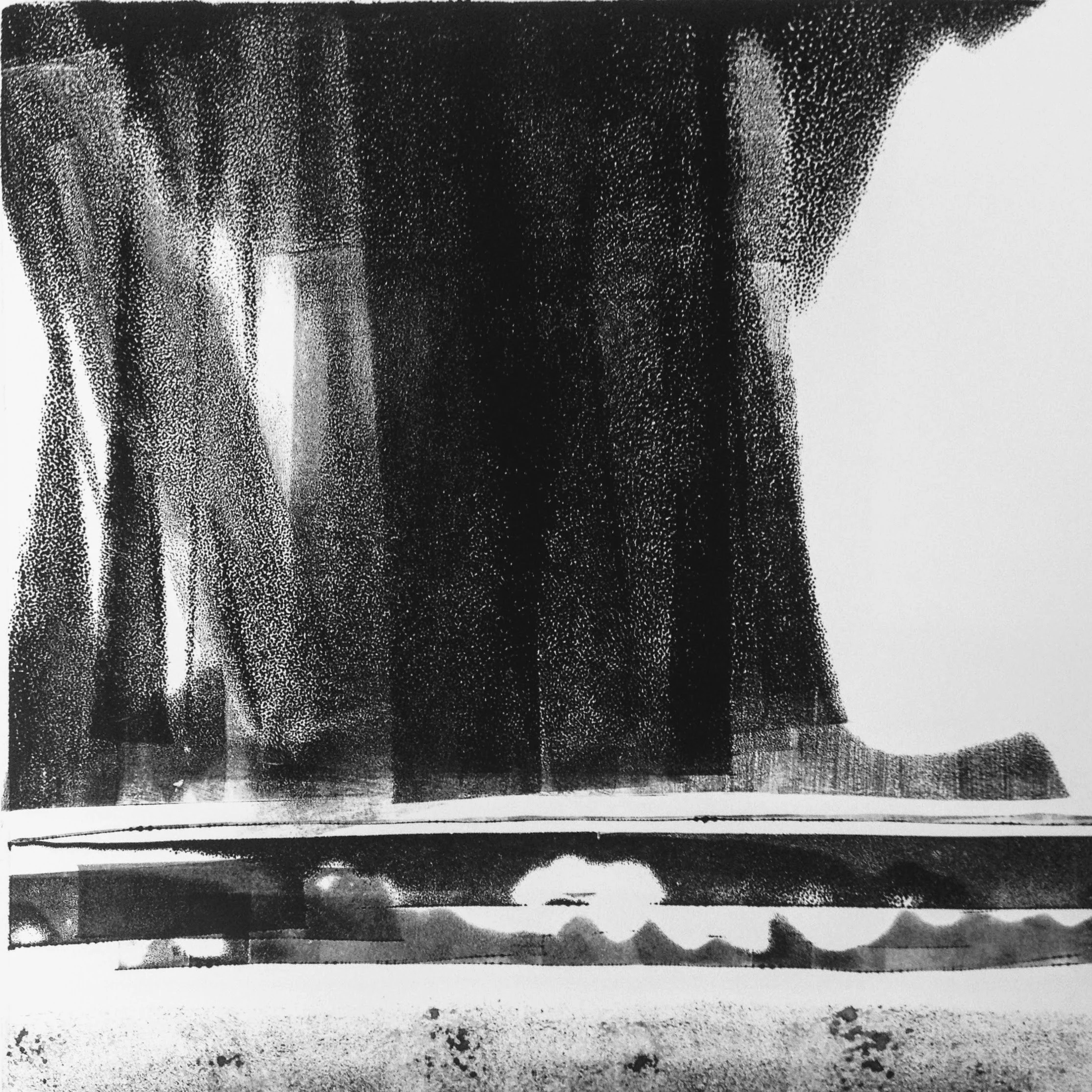 Dark Skies VI, monotype, 2017, 300x300mm, 250gm Somerset Satin