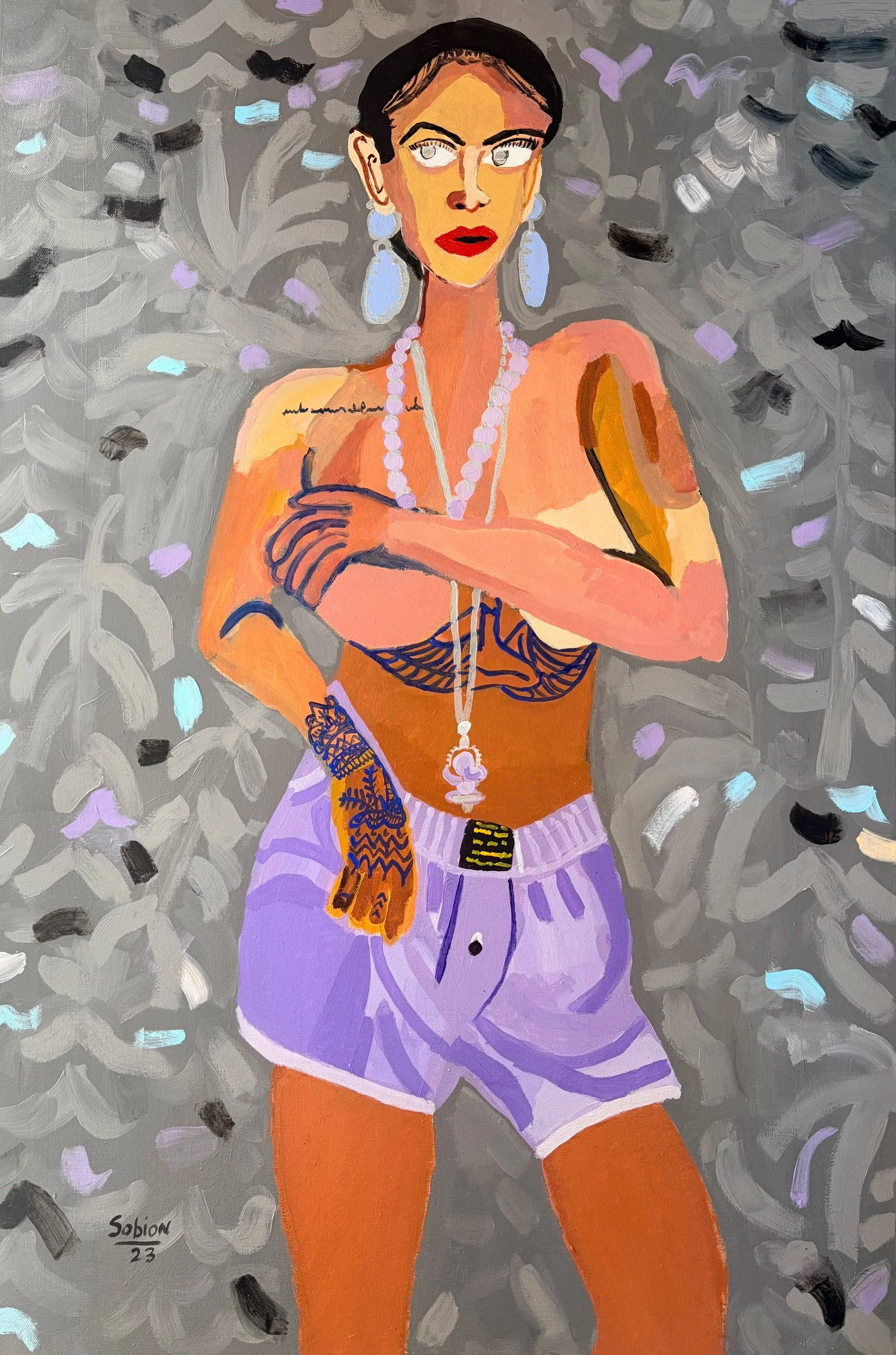 Rihanna,  Acrylic on canvas, 37” x 25”  500 USD. Enquire Within.