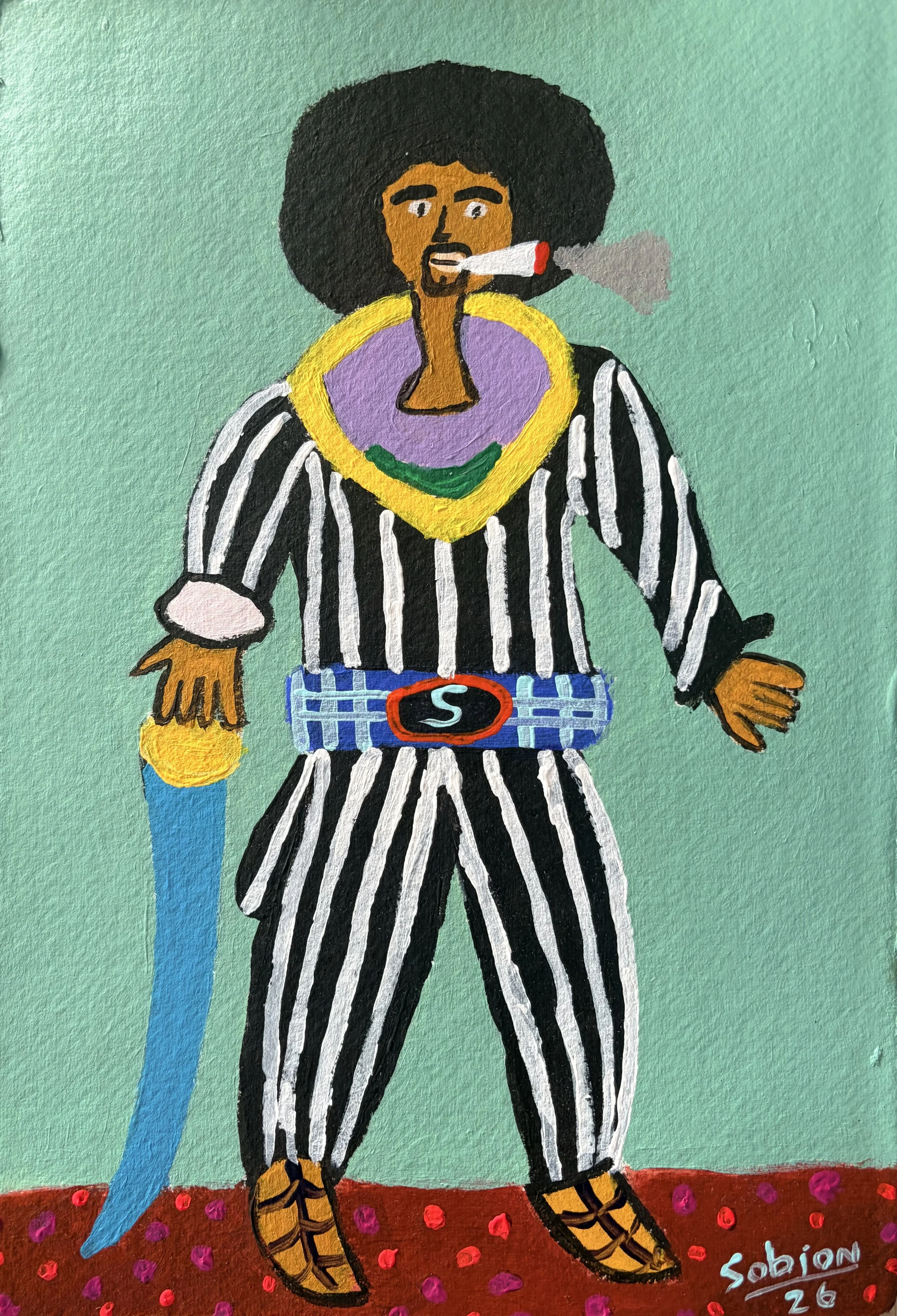 Last Lap Carnival 2026, 9" x 13" , Acrylic on Khadi paper, 200 USD, Enquire Within. 
