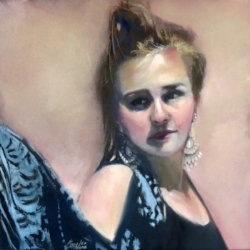 "Against Adobe Walls" 12 x 12 Pastel on board, copyright Honey Lea Gaydos 2016