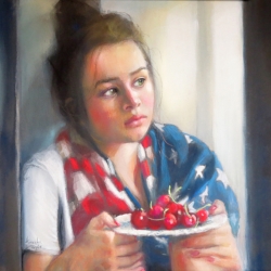 "Liberty" 12" x 12" pastel over gouache on board