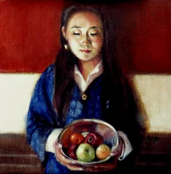 "The Offering" 12" x 12" acrylic on cradled linen covered board