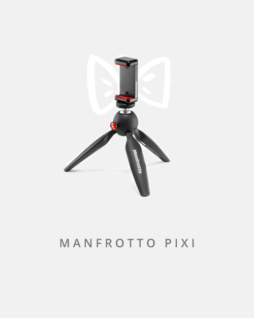 Small but mighty, this tiny tripod comes with a universal phone holder that you can use on any standard tripod. Pixi perfect!
