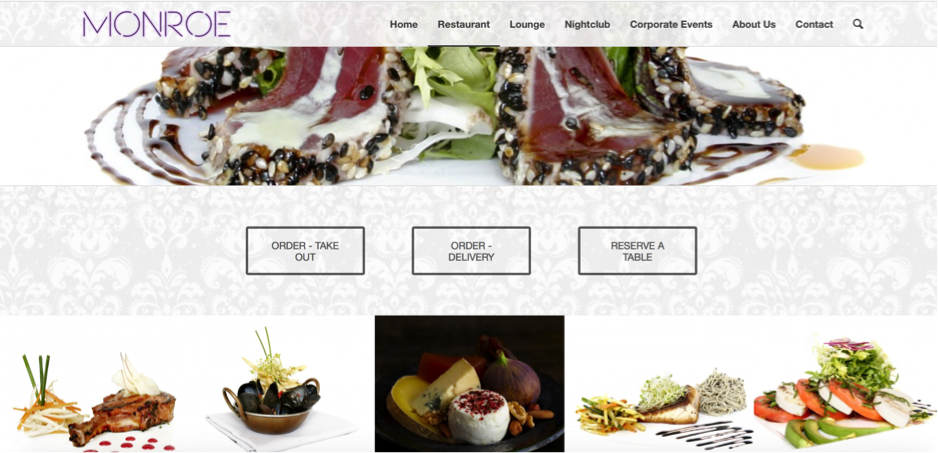 Website Design/Content Creation (MONROE Restaurant)