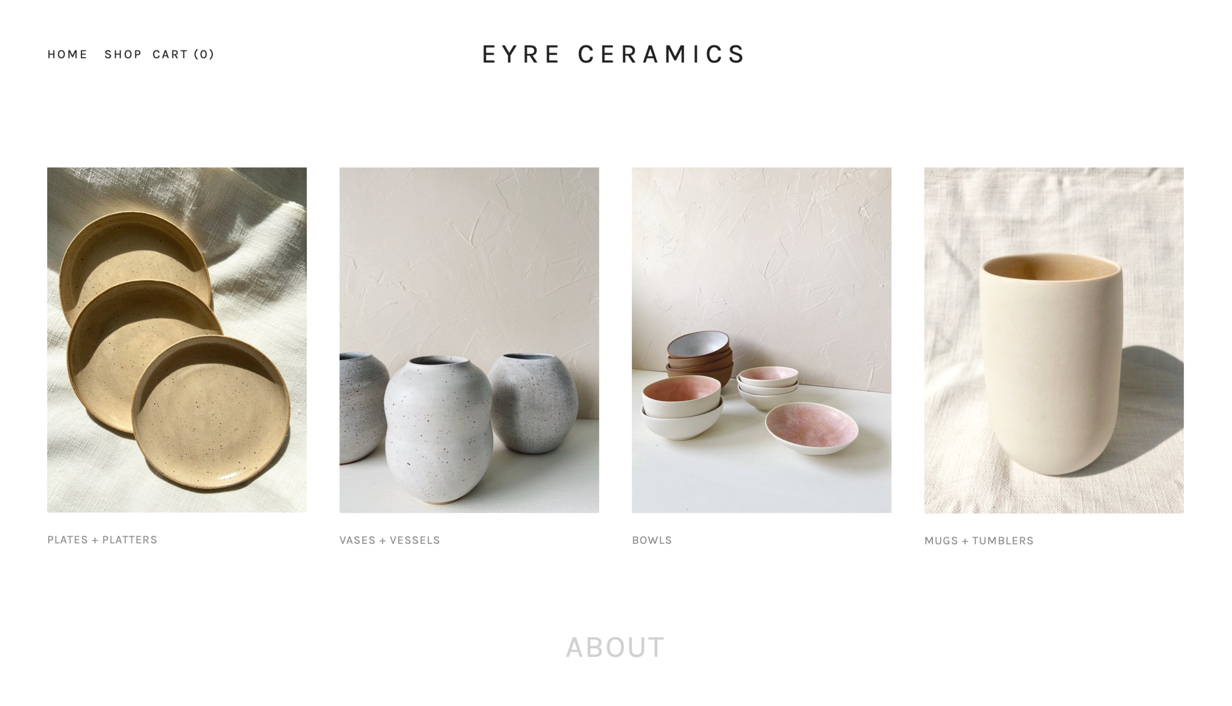 Website Design/Content Creation (Eyre Ceramics)