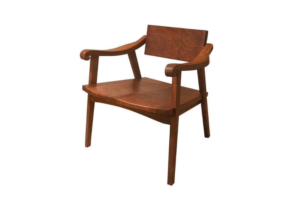 The nashwood "Swivel-Back" Chair, in Claro Walnut, harvested outside Eugene, Oregon.