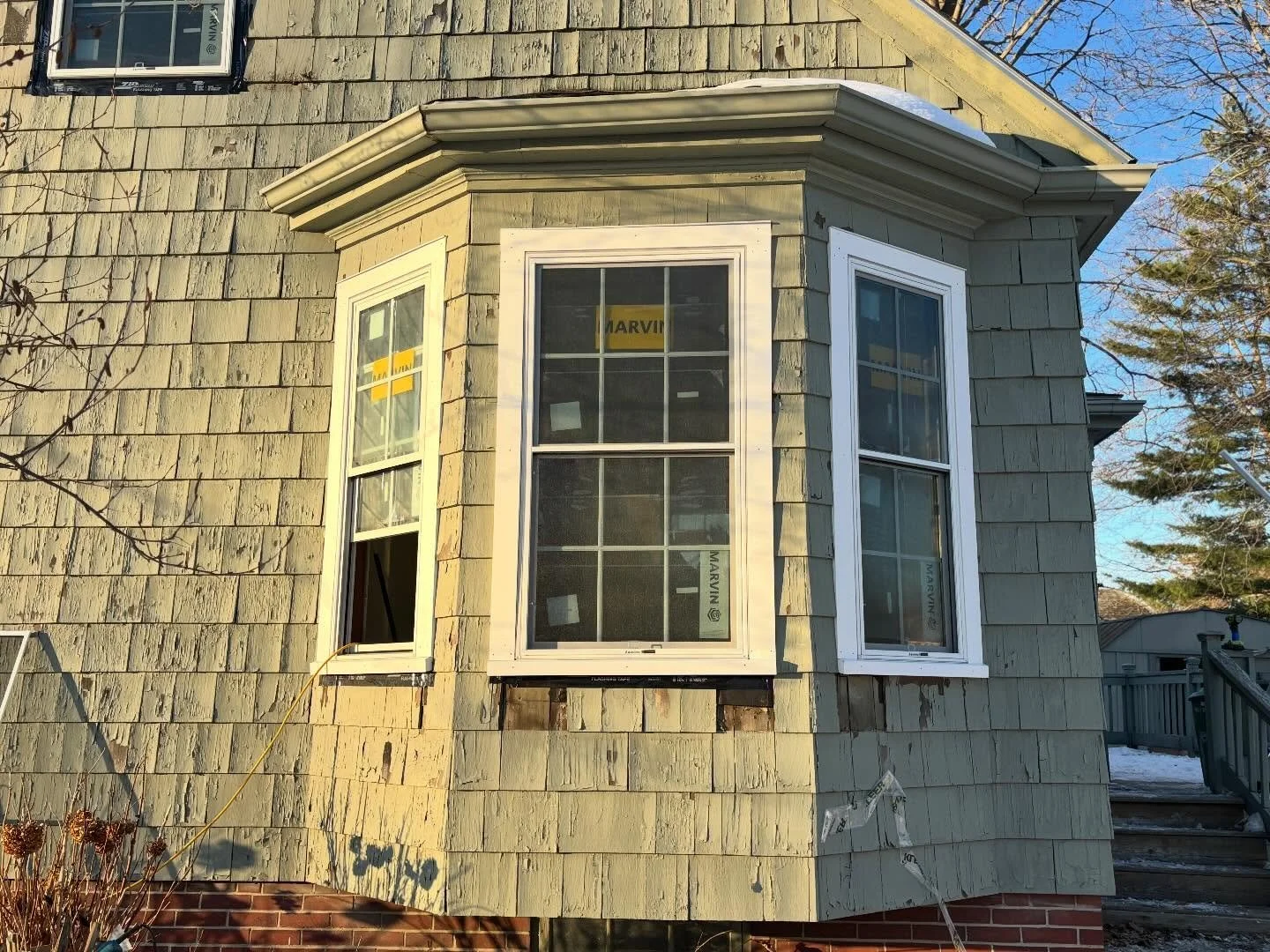 Marvin Brand replacement windows installed in South Portland, Maine. We are no strangers to water damage or rot beneath a window and have many solutions to address your home's unique needs!