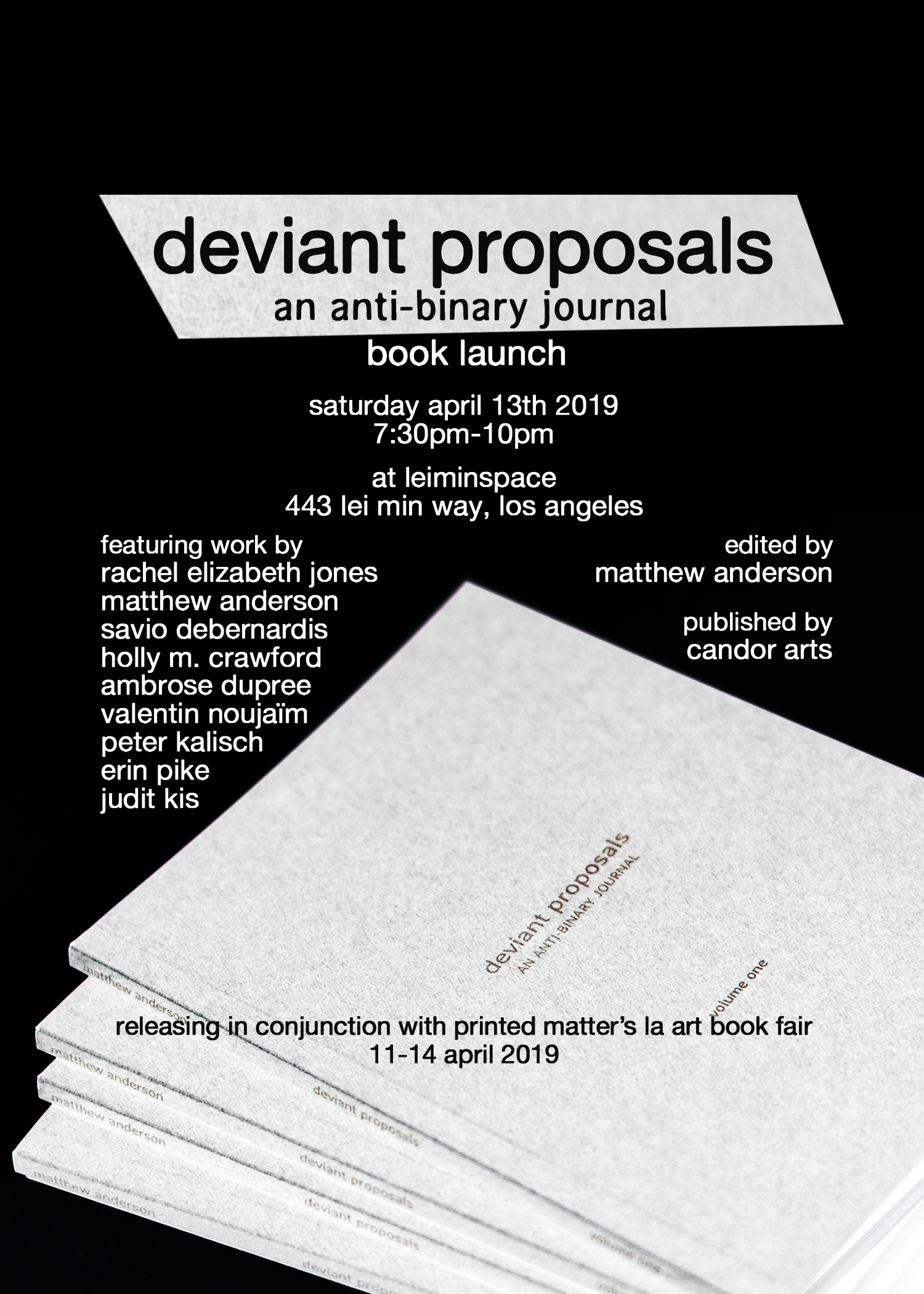 Deviant Proposals Book Launch / Release Party &amp; Video Screening
