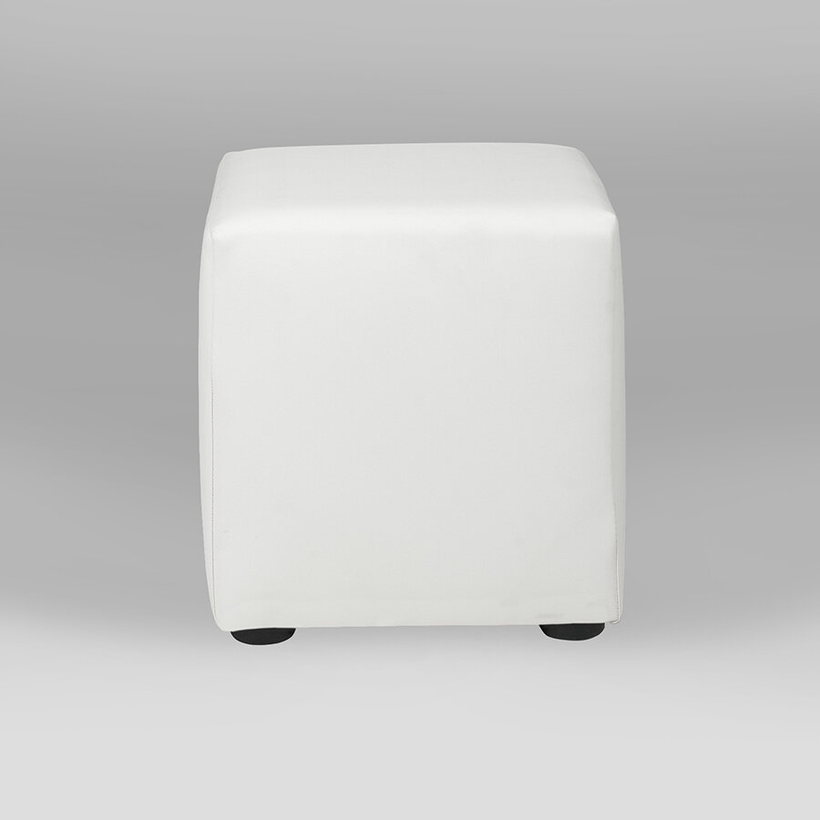 White Leather Ottoman
