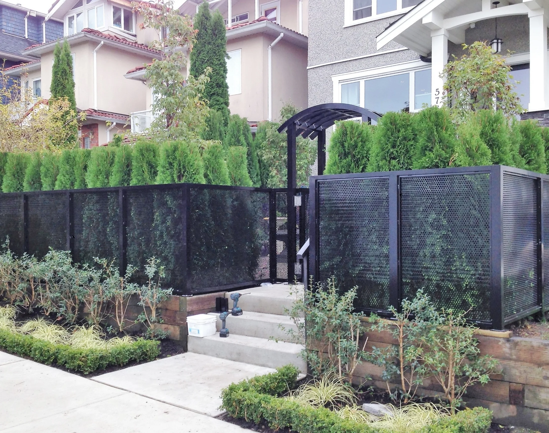  Front Garden after, with privacy screening and fencing. 