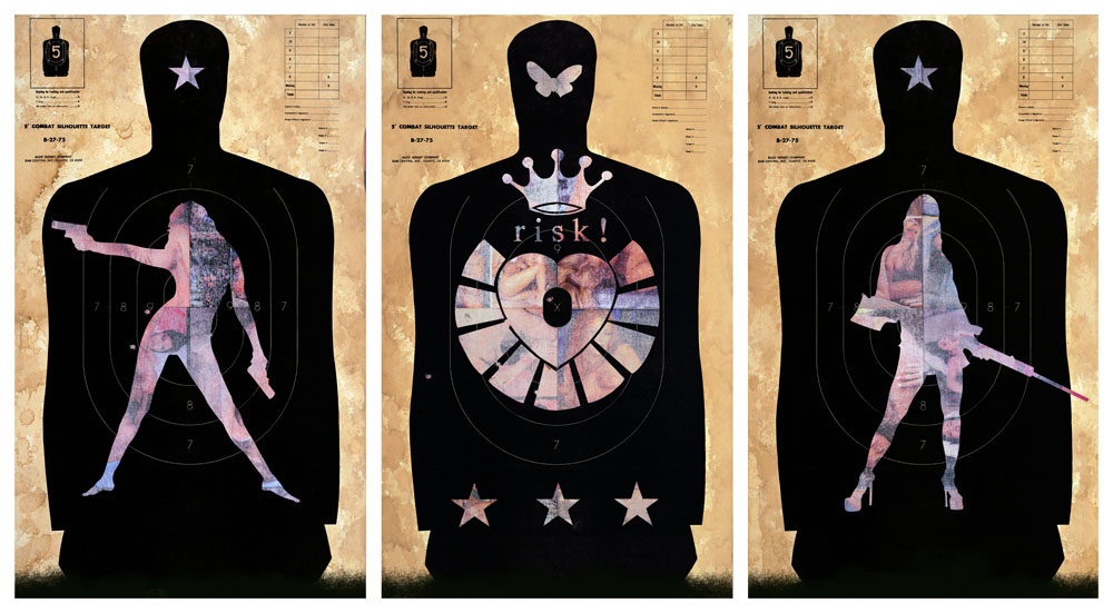 Heart & Crown Combat Targets / 35 x 21 ea / Original Sold