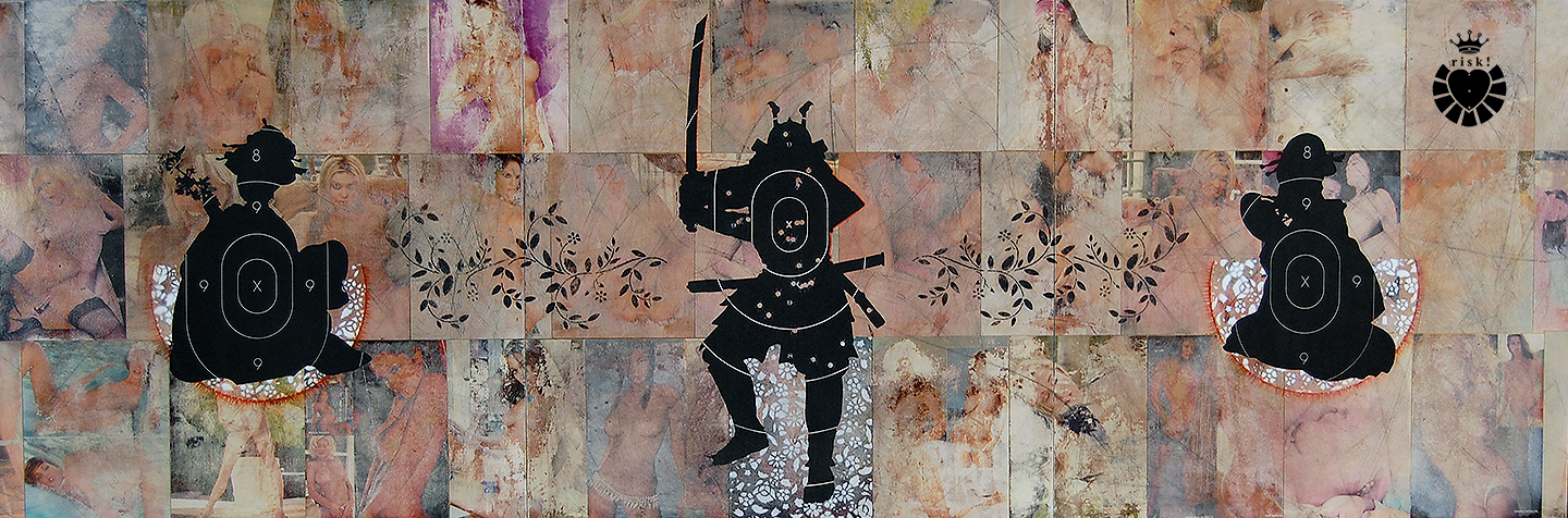 Samurai with Geisha / 30 x 90 / Original Sold